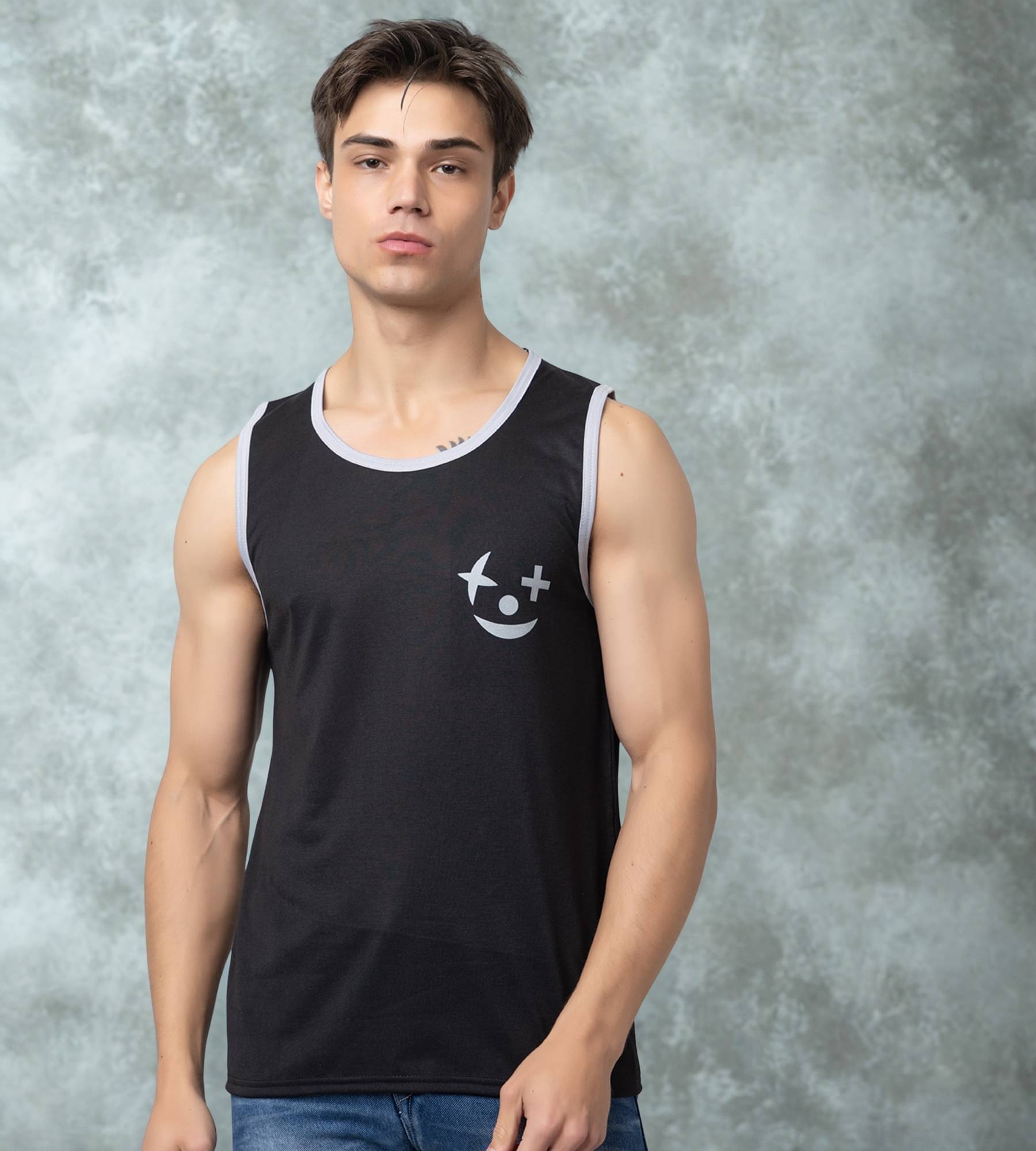 Looks United Pack of 1 Cotton Blend Basic Vest For Men ( Multi ) Looks United Pack of 1 Cotton Blend Basic Vest For Men ( Multi )