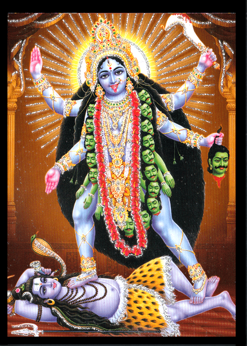 MATA RAKSHA KALI Sparkled Laminated Photo 5 (Width) x 7 (Length) inch on Wooden Base With Back Support Mount MATA RAKSHA KALI Sparkled Laminated Photo 5 (Width) x 7 (Length) inch on Wooden Base With Back Support Mount