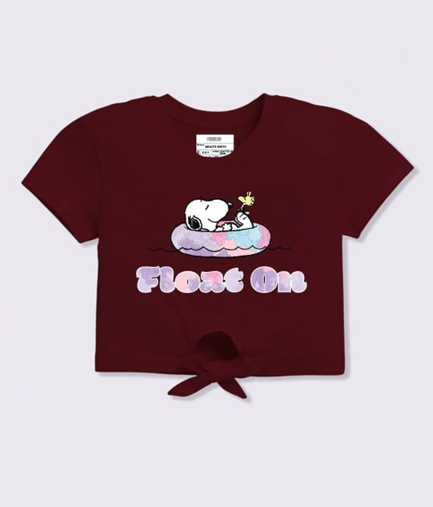     			MINUTE MIRTH Pack of 1 Girls Cotton Top ( Wine )