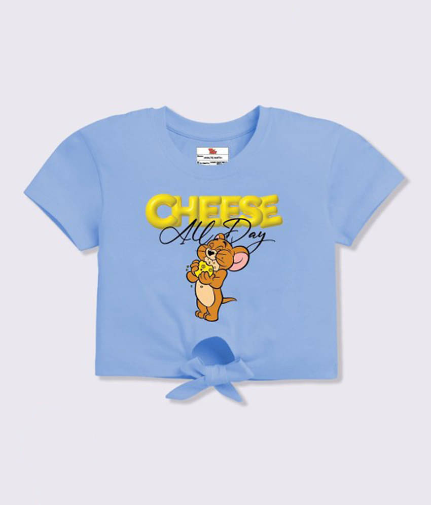     			MINUTE MIRTH Pack of 1 Girls Cotton Top ( Blue )
