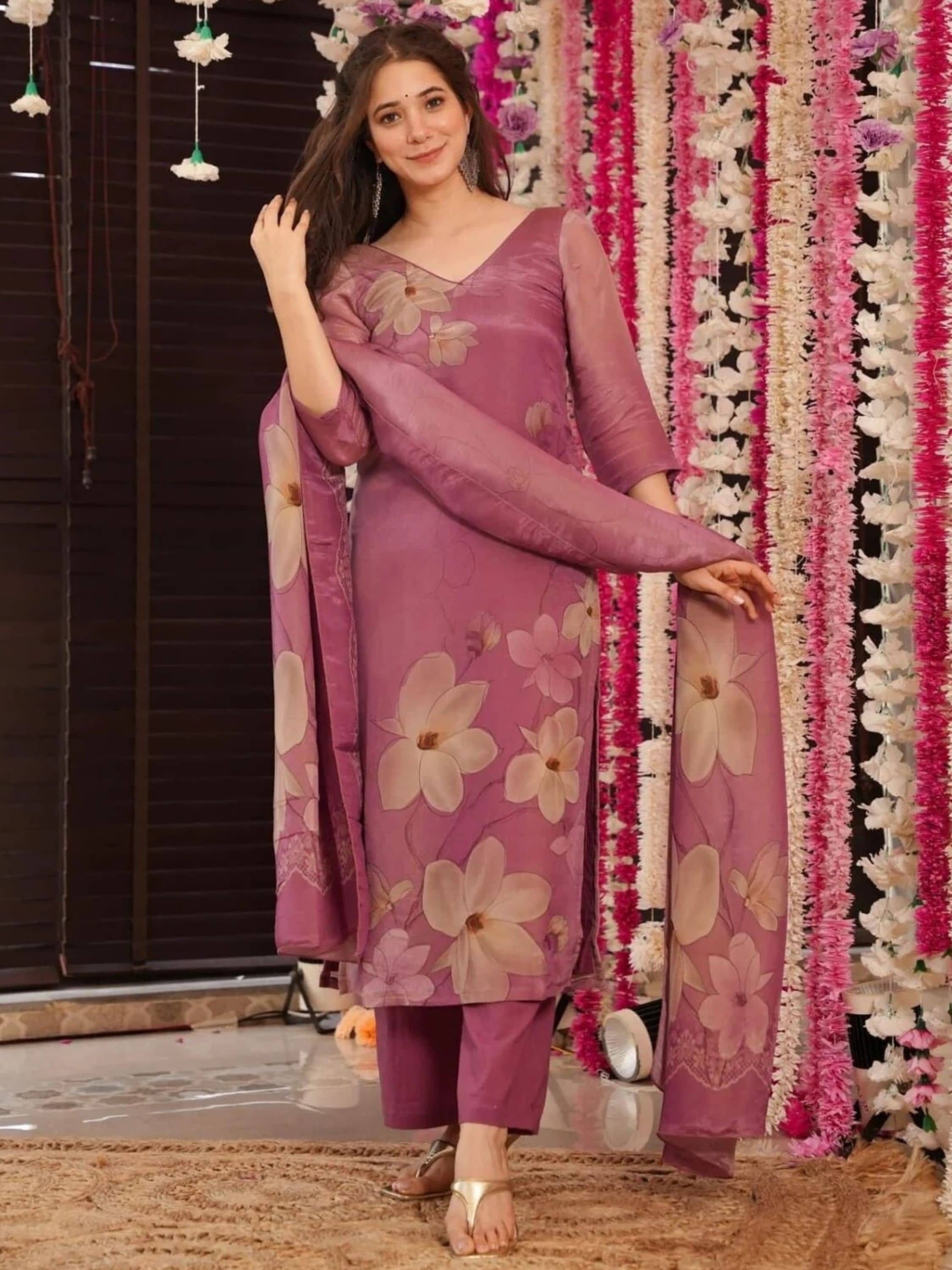 Niza Fashion Women Silk Embroidered Straight Kurti With Pants ( Multicoloured )