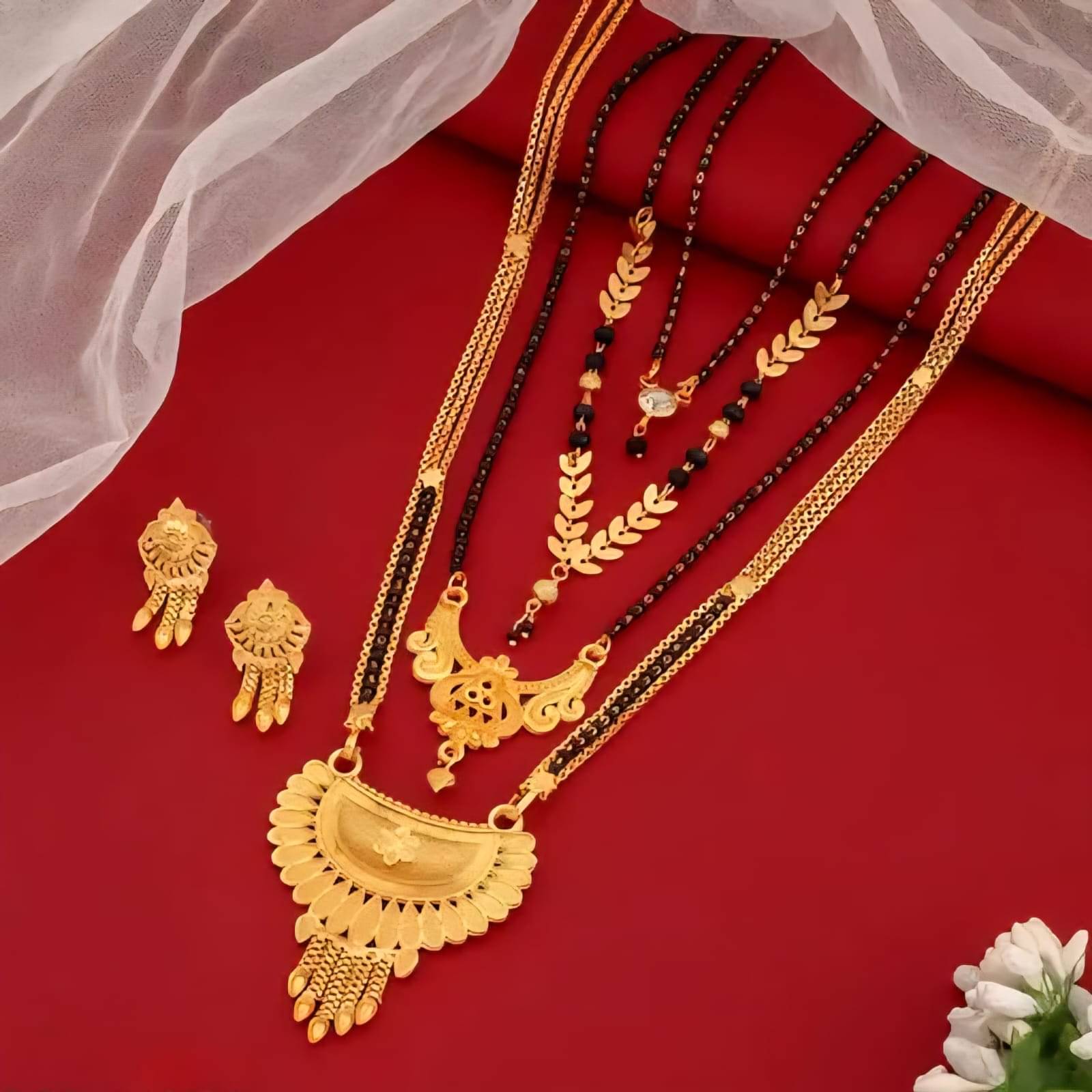 OCHORI Golden Mangalsutra Set ( Pack of 5 ) OCHORI Golden Mangalsutra Set ( Pack of 5 )