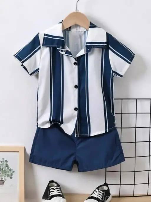 Ocvito Pack of 1 Baby Boys Cotton Blend Shirt & Shorts Set ( Navy Blue ) Ocvito Pack of 1 Baby Boys Cotton Blend Shirt & Shorts Set ( Navy Blue )