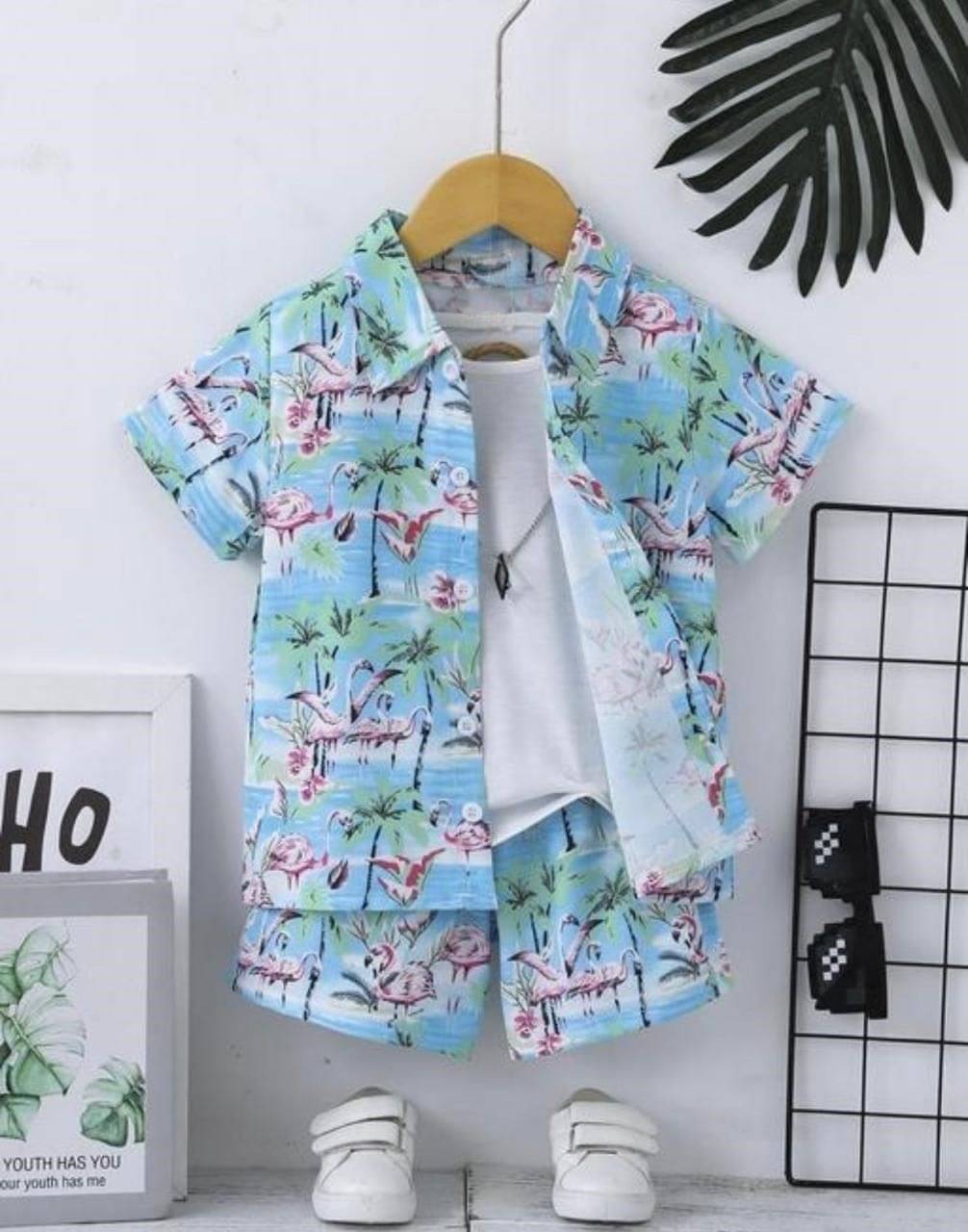 Ocvito Pack of 1 Baby Boys Cotton Blend Shirt & Shorts Set ( Blue ) Ocvito Pack of 1 Baby Boys Cotton Blend Shirt & Shorts Set ( Blue )