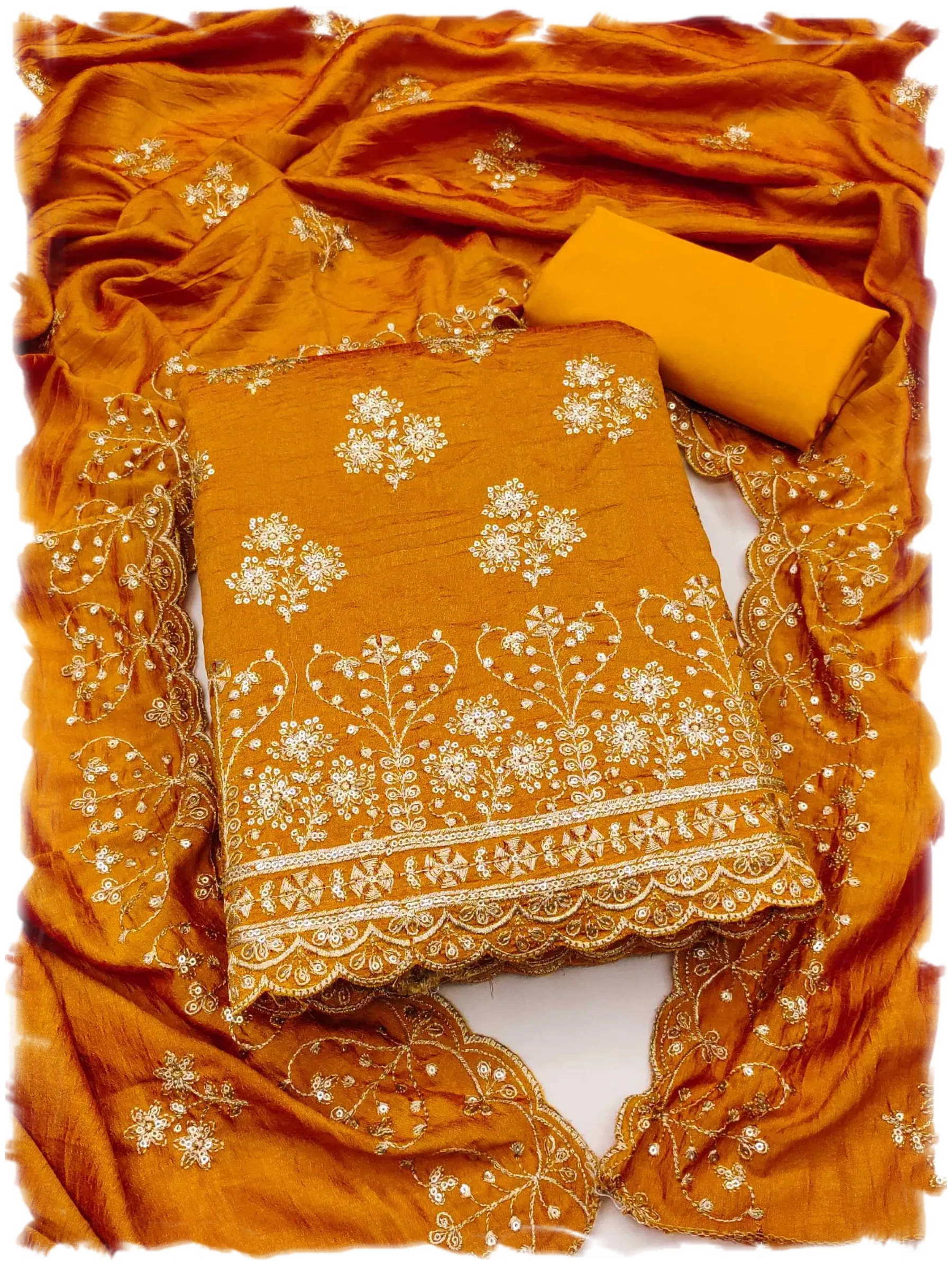     			PANZORA Women Cotton Unstitched Dress Material ( Yellow )