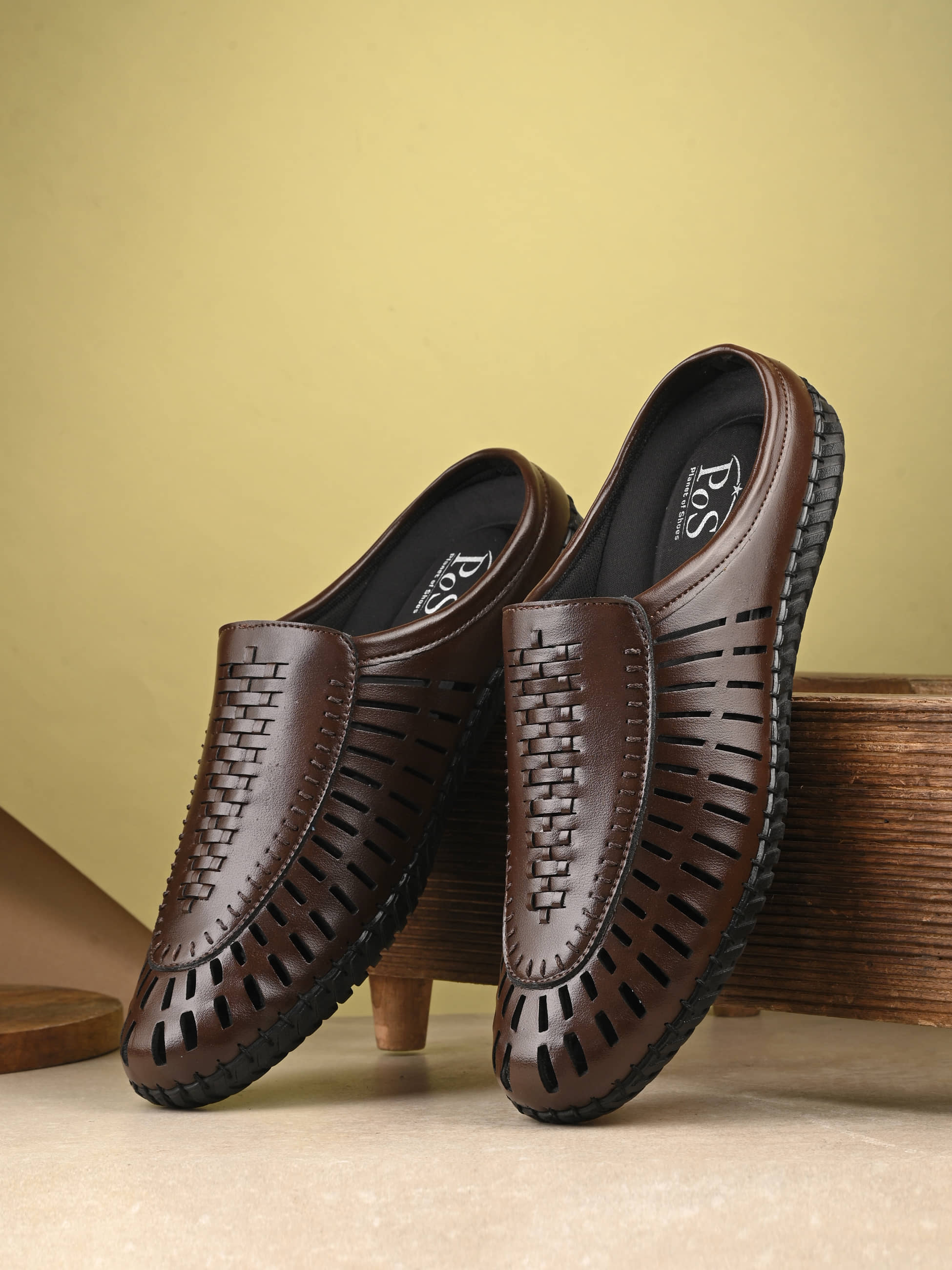 POS Planet of Shoes - Black Men's Sandals
