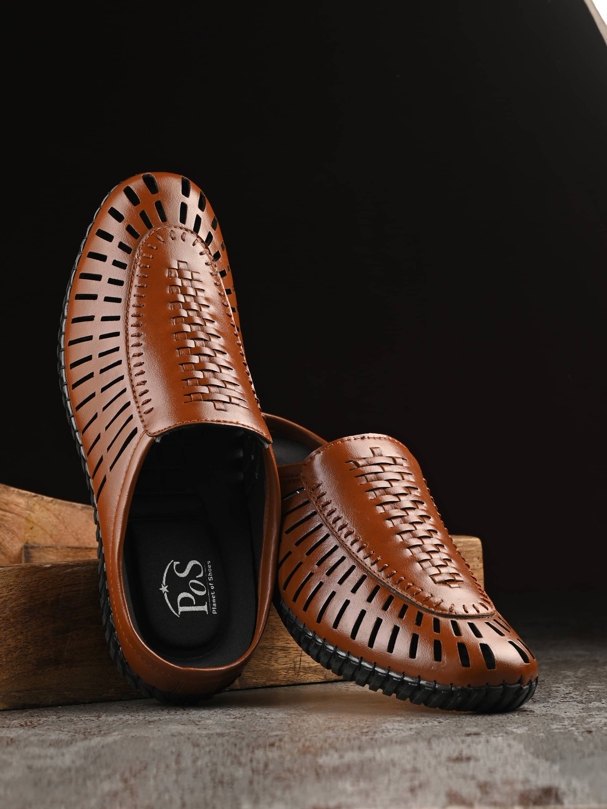     			POS Planet of Shoes - Tan Men's Sandals
