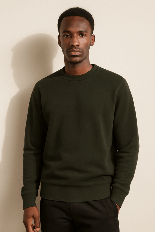     			ParcelYard Cotton Blend Round Neck Men's Sweatshirt - Olive ( Pack of 1 )