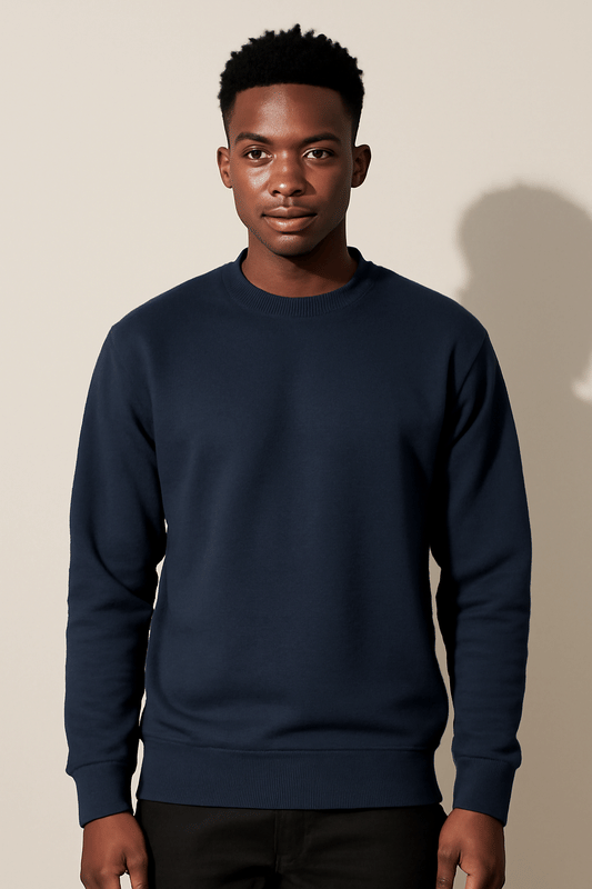     			ParcelYard Cotton Blend Round Neck Men's Sweatshirt - Navy ( Pack of 1 )
