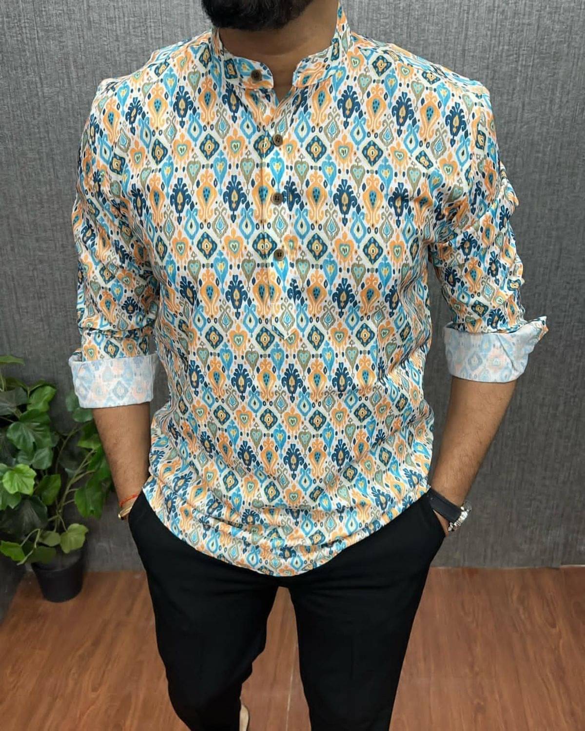     			Plumcrazy 100% Cotton Regular Fit Printed Full Sleeves Men's Casual Shirt - Multicolor ( Pack of 1 )