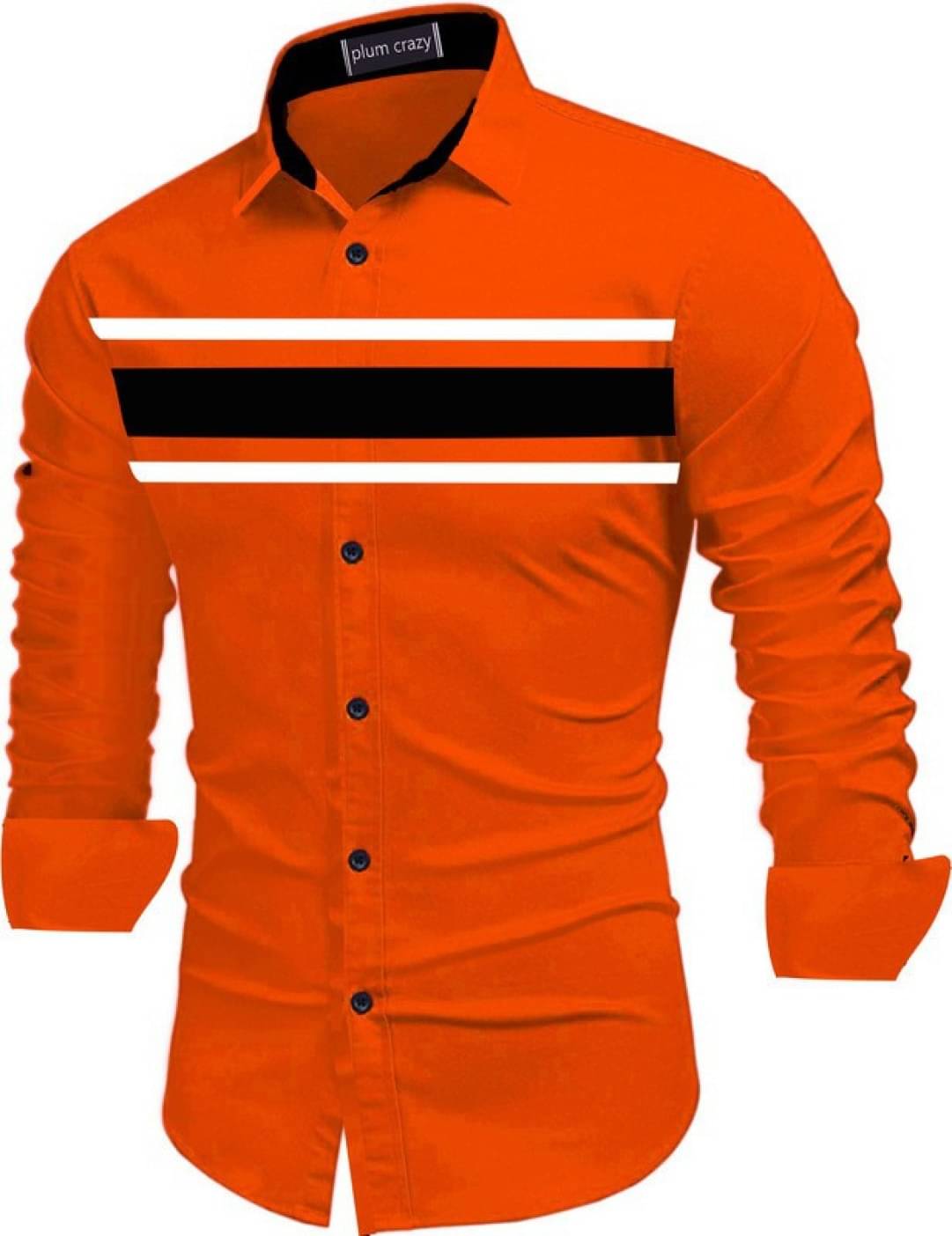     			Plumcrazy Cotton Blend Regular Fit Printed Full Sleeves Men's Casual Shirt - Orange ( Pack of 1 )