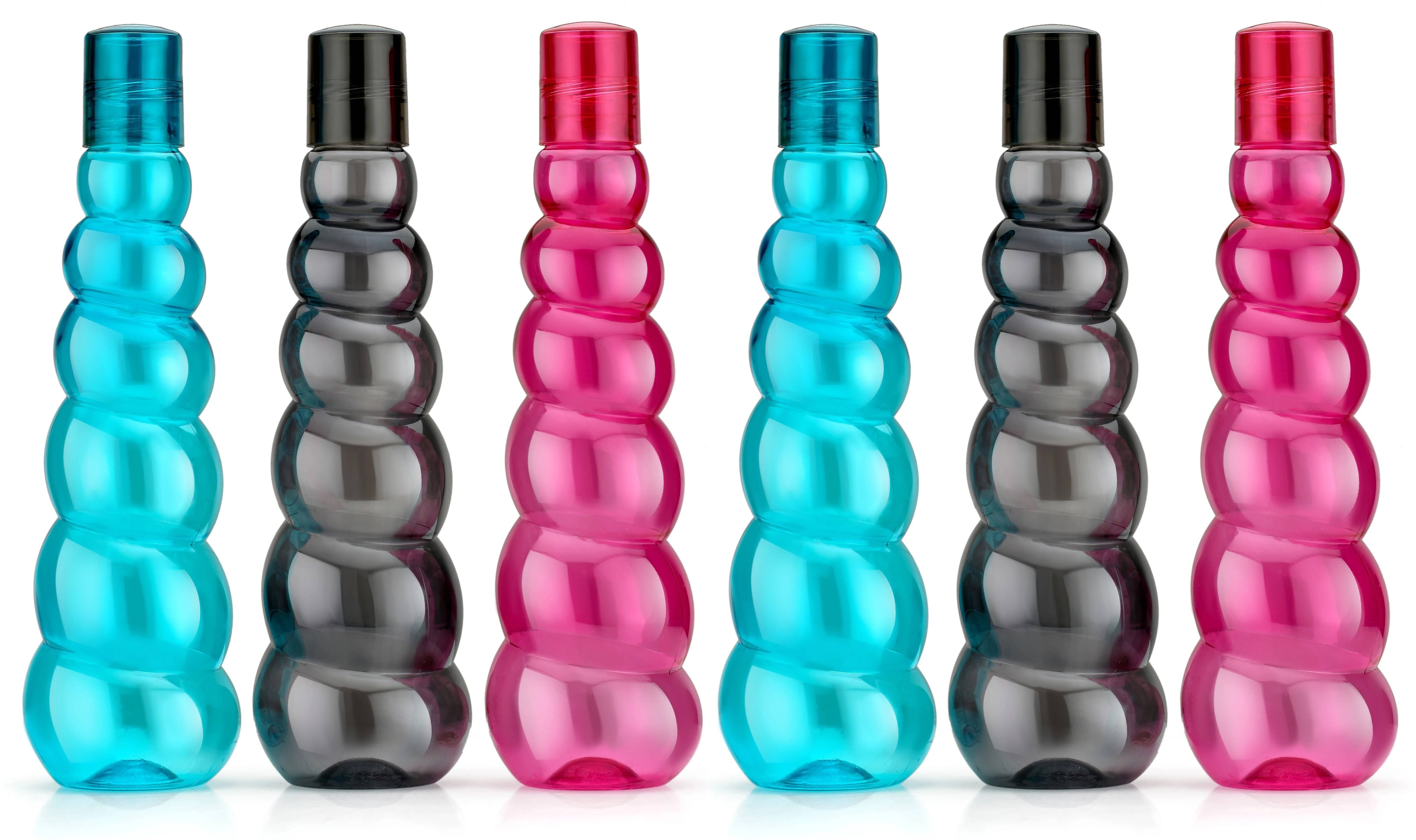     			RABBY Multicolor PET Water Bottle 1000 mL ( Set of 6 )