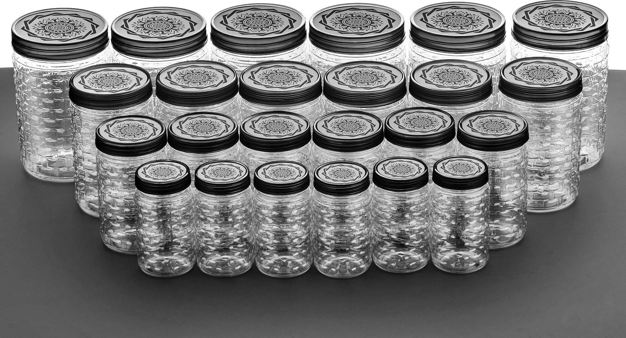     			RABBY Plastic Black Food Container ( Set of 24 )