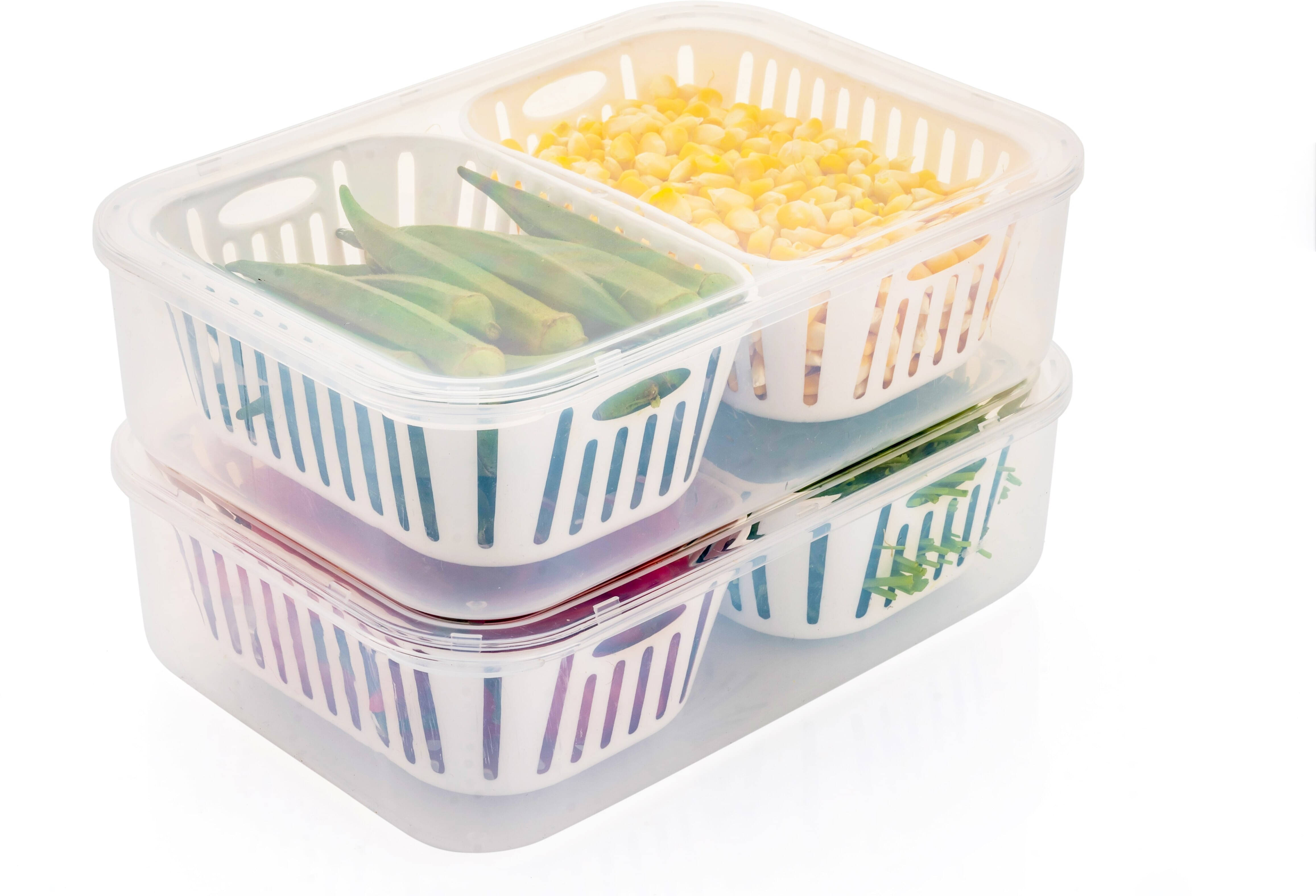     			RABBY Plastic White Multi-Purpose Container ( Set of 2 )