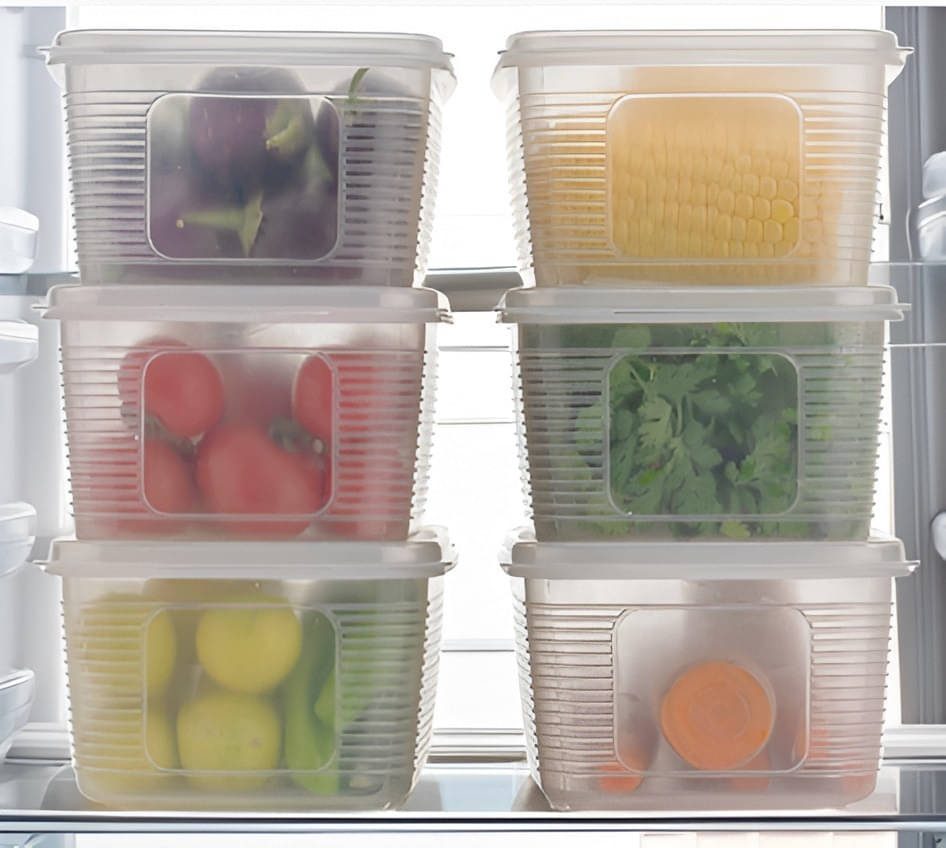     			RABBY Plastic White Multi-Purpose Container ( Set of 6 )