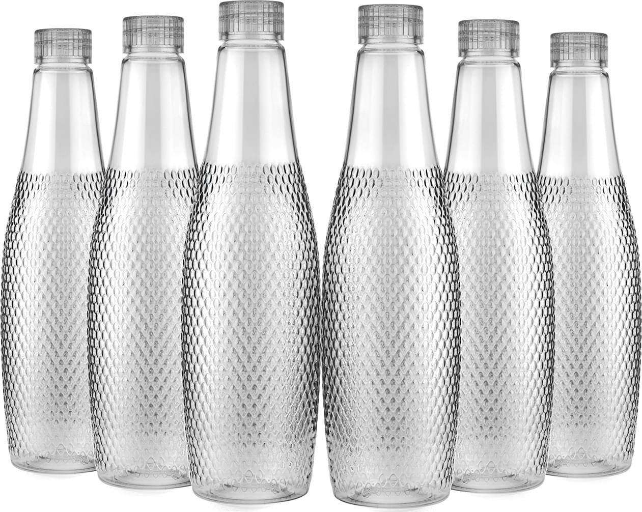    			RABBY Transparent Plastic Water Bottle 1000 mL ( Set of 6 )