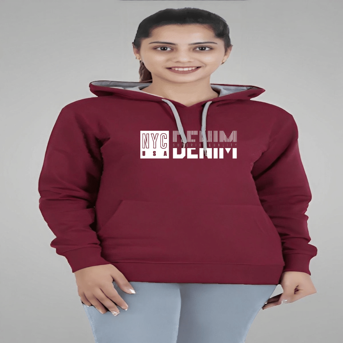 Reya Women Cotton Blend Round Neck Sweatshirt ( Maroon ) Reya Women Cotton Blend Round Neck Sweatshirt ( Maroon )