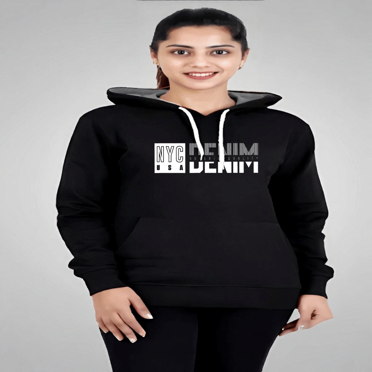 Reya Women Cotton Blend Round Neck Sweatshirt ( Black ) Reya Women Cotton Blend Round Neck Sweatshirt ( Black )