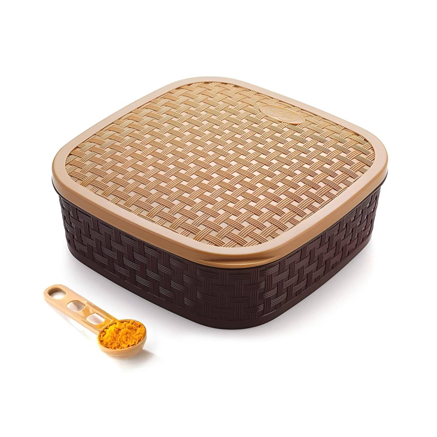     			SPIX MASALA BOX CONTAINER Plastic Brown Spice Container ( Set of 1 )