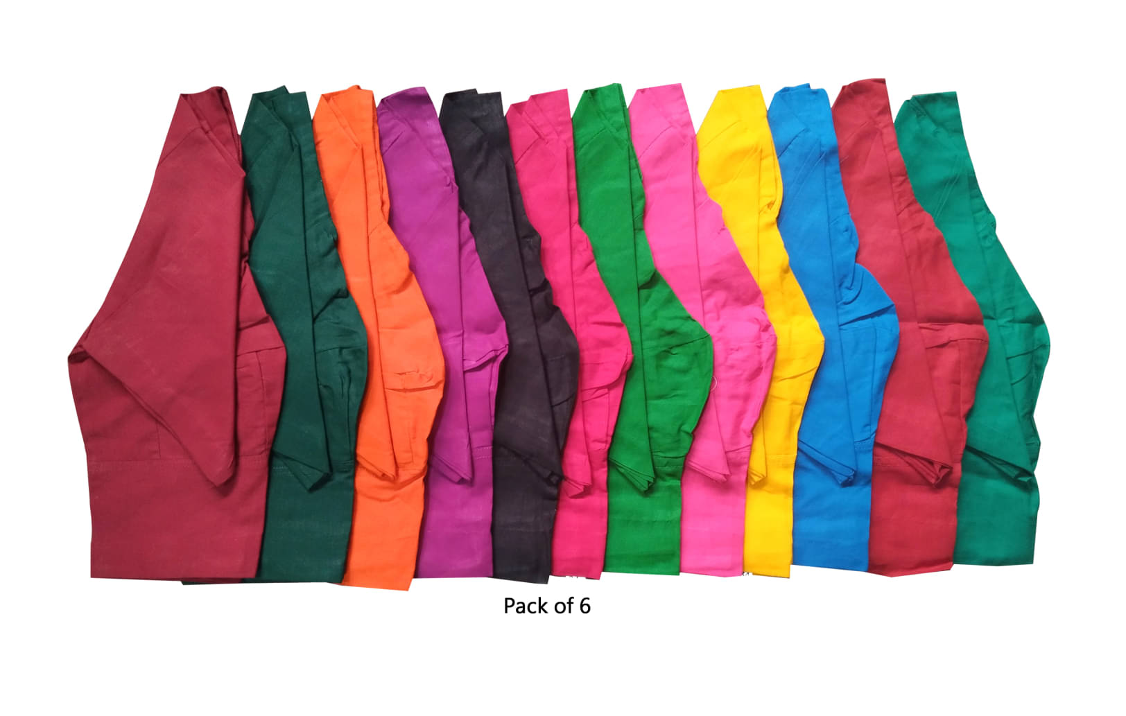 SUCHITRA STORE Multicoloured Readymade without Pad Cotton Women's Blouse ( Pack of 6 ) SUCHITRA STORE Multicoloured Readymade without Pad Cotton Women's Blouse ( Pack of 6 )