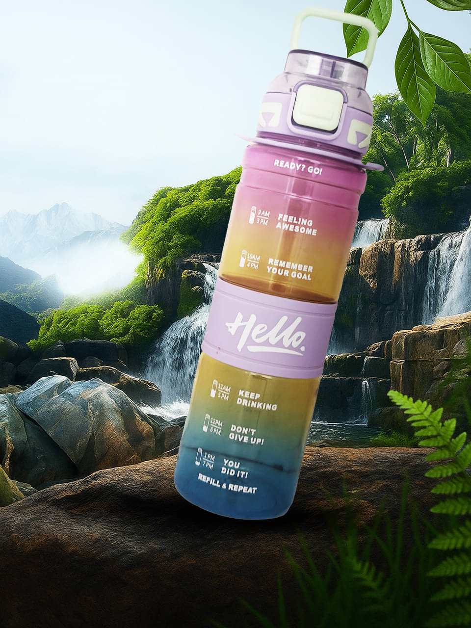 Sageware 1000ml Motivational Water Bottle Leak Proof Purple Plastic Sipper Water Bottle 1000 mL ( Set of 1 )     			Sageware 1000ml Motivational Water Bottle Leak Proof Purple Plastic Sipper Water Bottle 1000 mL ( Set of 1 )