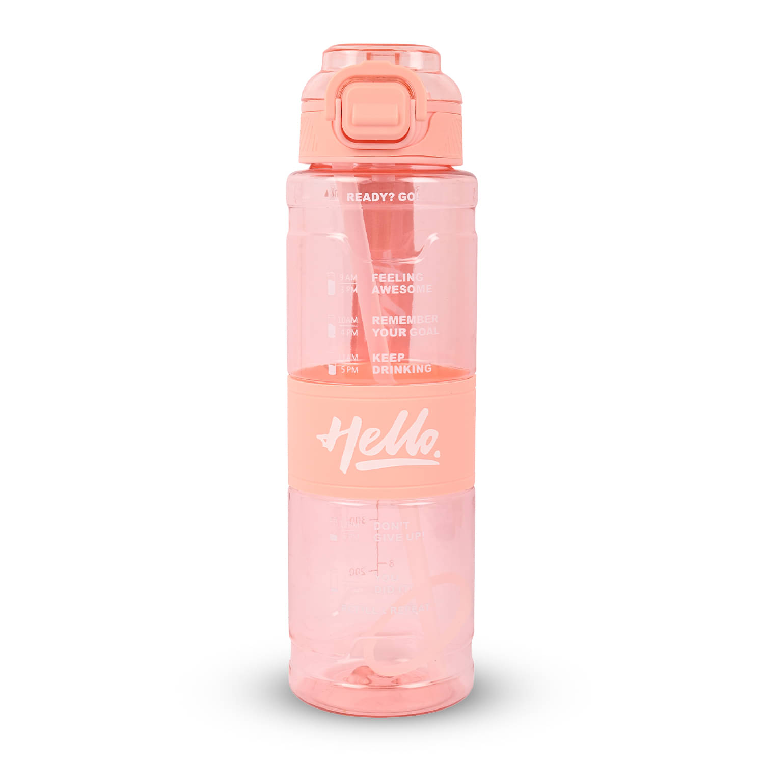 Sageware Hello Printed 1000ml Water Bottle for Gym Office Pink Plastic Sipper Water Bottle 1000 mL ( Set of 1 ) Sageware Hello Printed 1000ml Water Bottle for Gym Office Pink Plastic Sipper Water Bottle 1000 mL ( Set of 1 )