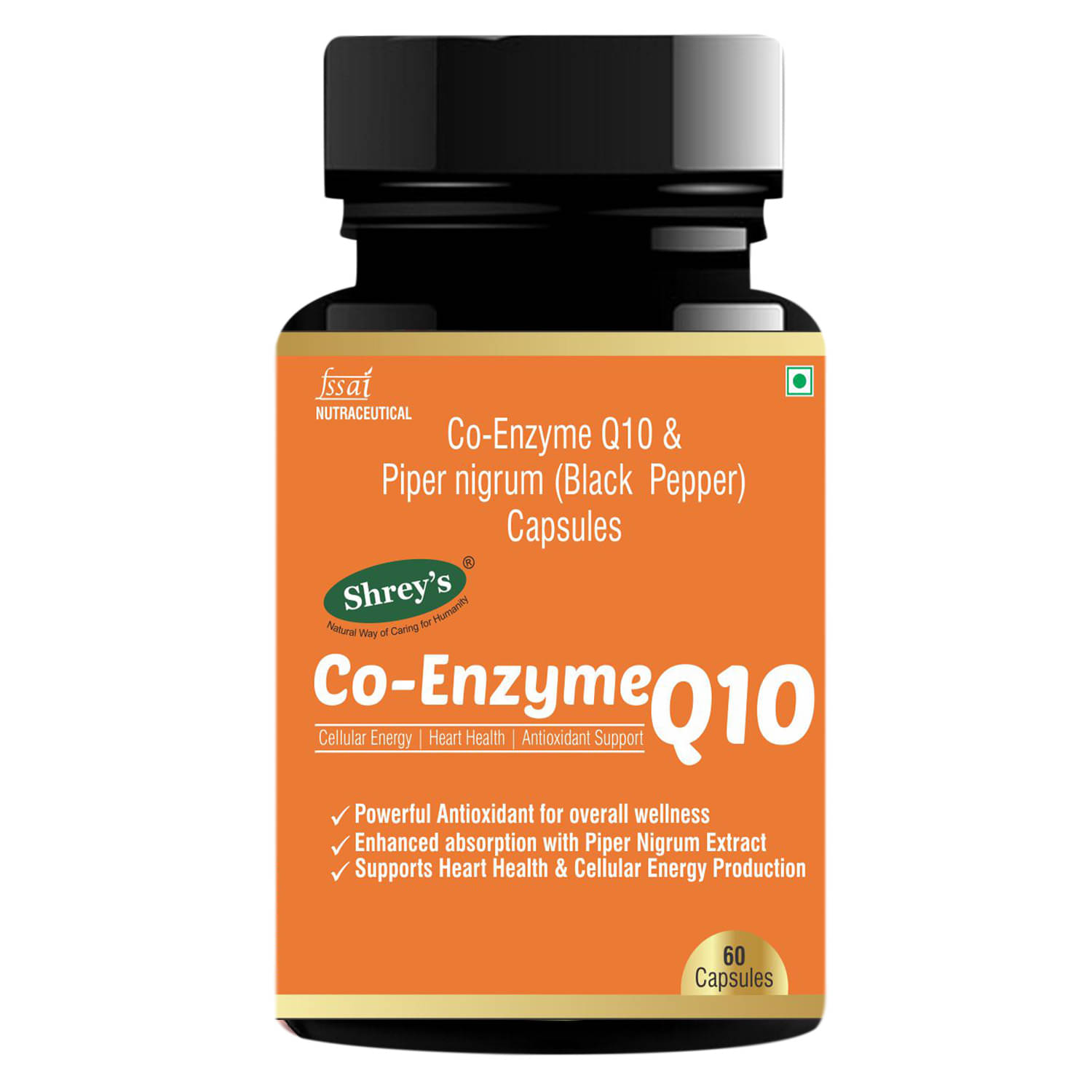     			Shrey's Co-Q10 with Piperine for Heart Support 60 no.s Capsule