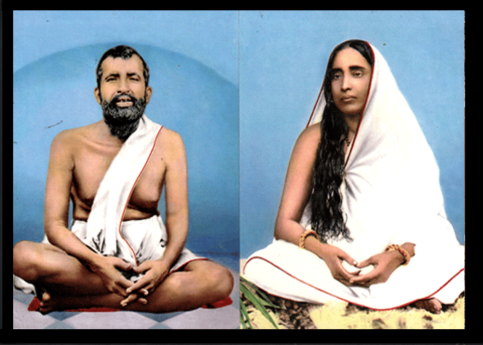     			THAKUR RAMKRISHNA AND MATA SARADA Laminated Photo 7 (Width) x 5 (Length) inch on Wooden Base With Back Support Mount