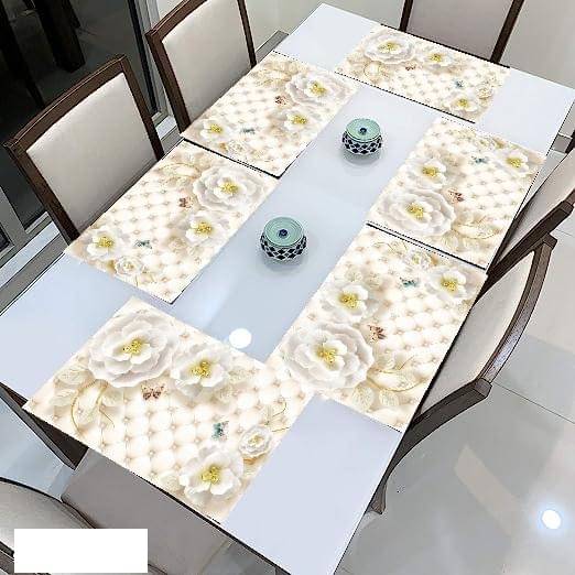     			THE LION'S SHARE PVC Graphic Rectangle Table Mats ( 40 cm x 30 cm ) Pack of 6 - Multi