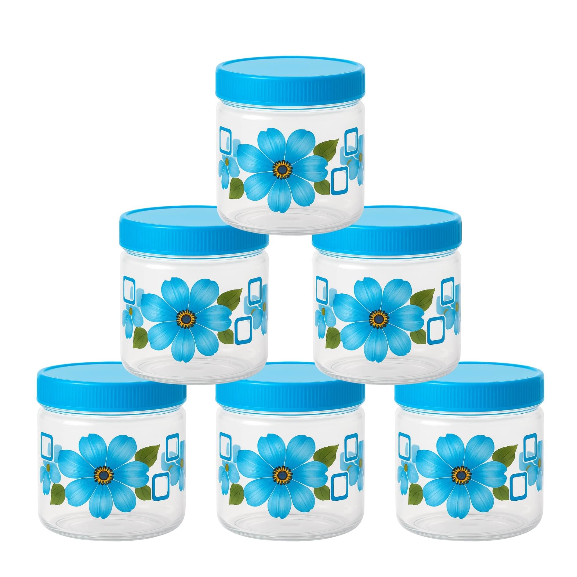     			VRISTO Grocery Container Plastic Blue Spice Container ( Set of 6 )