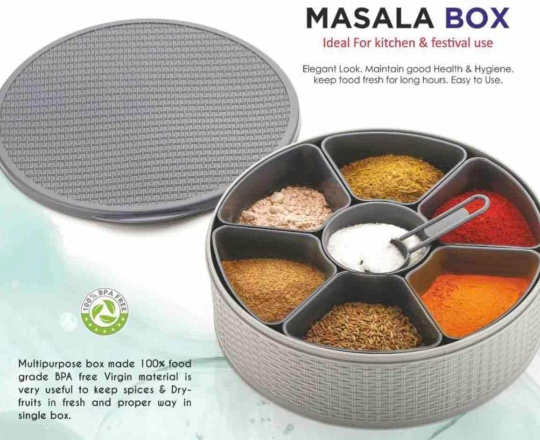     			Varun ROUND MASALA BOX Plastic Multicolor Utility Container ( Set of 1 )