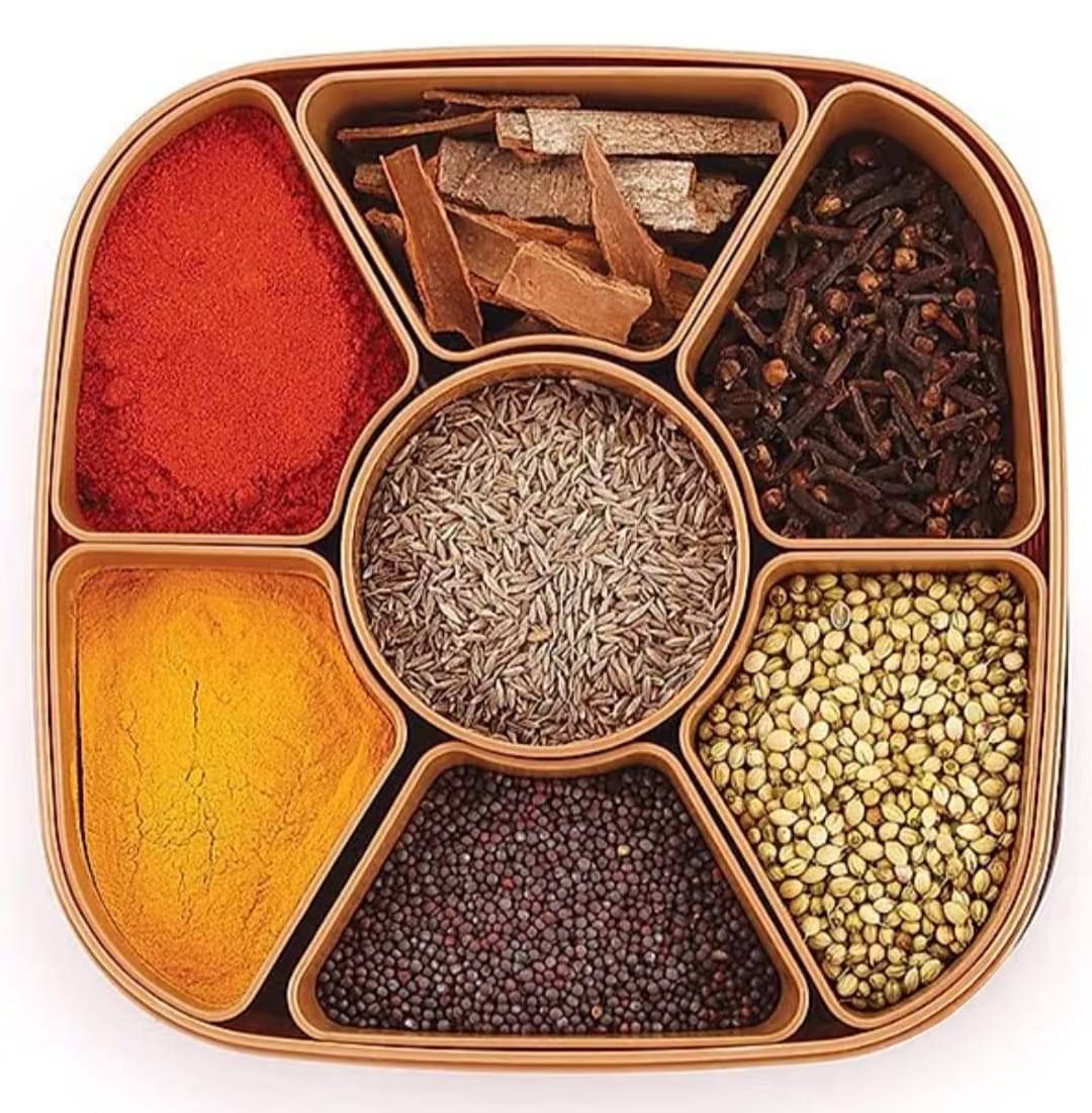     			Varun SQUARE MASALA BOX Plastic Brown Multi-Purpose Container ( Set of 1 )
