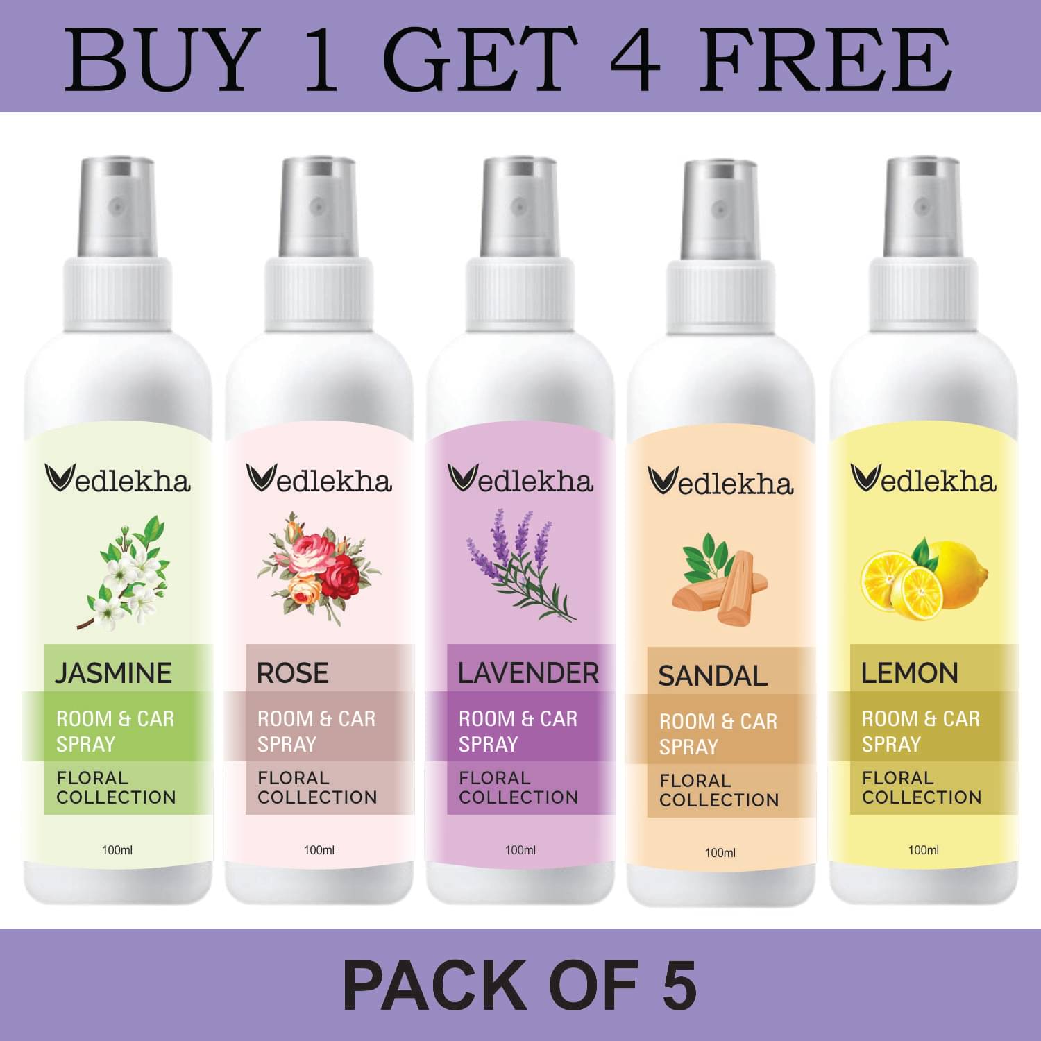 Vedlekha Room Freshener Spray ( Pack of 5 ) Vedlekha Room Freshener Spray ( Pack of 5 )