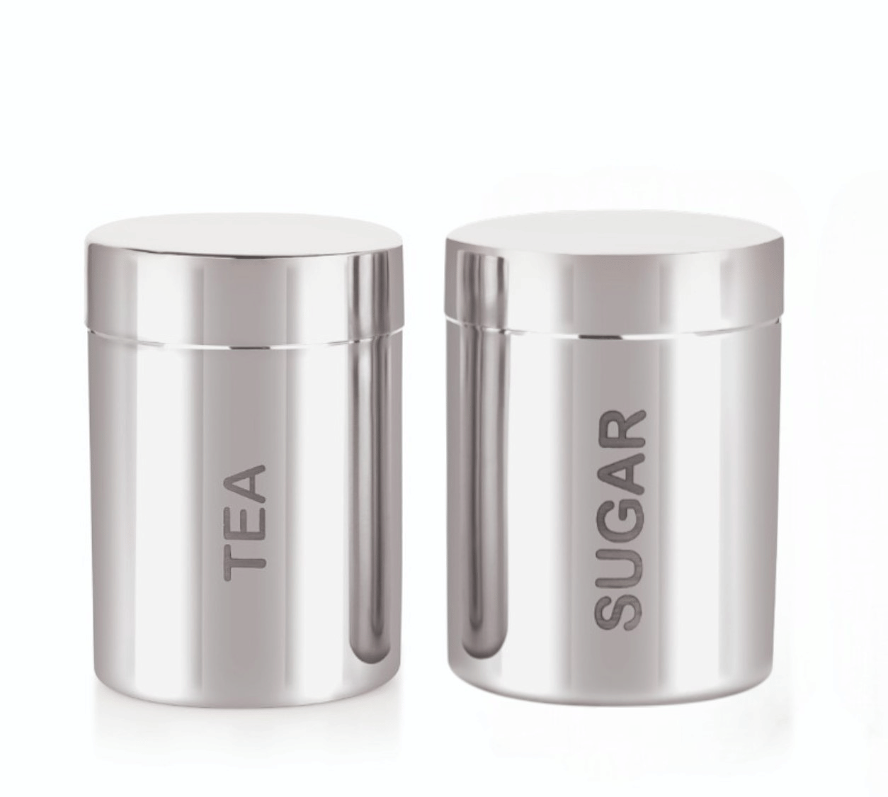 Visaxmi Tea Sugar Container Steel Silver Tea/Coffee/Sugar Container ( Set of 2 ) Visaxmi Tea Sugar Container Steel Silver Tea/Coffee/Sugar Container ( Set of 2 )
