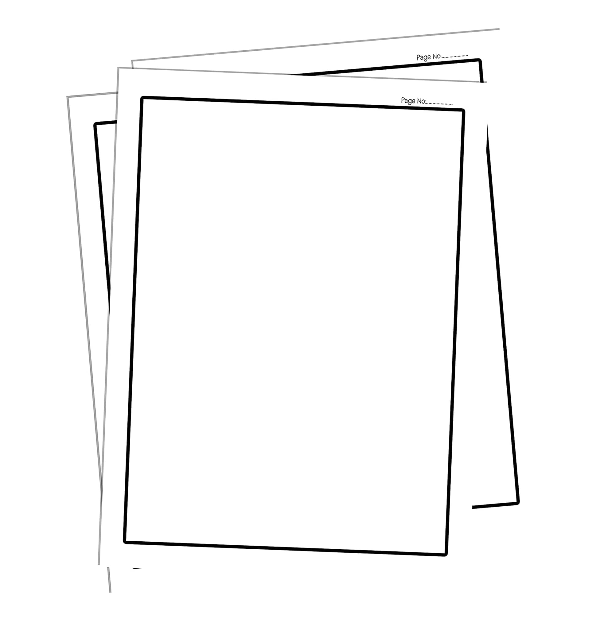     			WAYTOBUY A4 60 Papers for Assignment, Project and Drawing - Black Border, Unruled Paper with Page Number for Students (One Side Bordered, UNRLDBL21, 70 GSM Normal Quality)