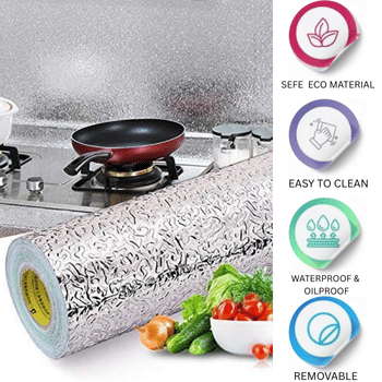     			ZAPPYPOP Silver Textured Wallpaper for Wall | Self Adhesive Wallpaper Sticker | Kitchen Wallpaper Waterproof | Oil Proof & Heat Resistant Wall Paper Water Proof | Home Decoration Material(Pack of 1)