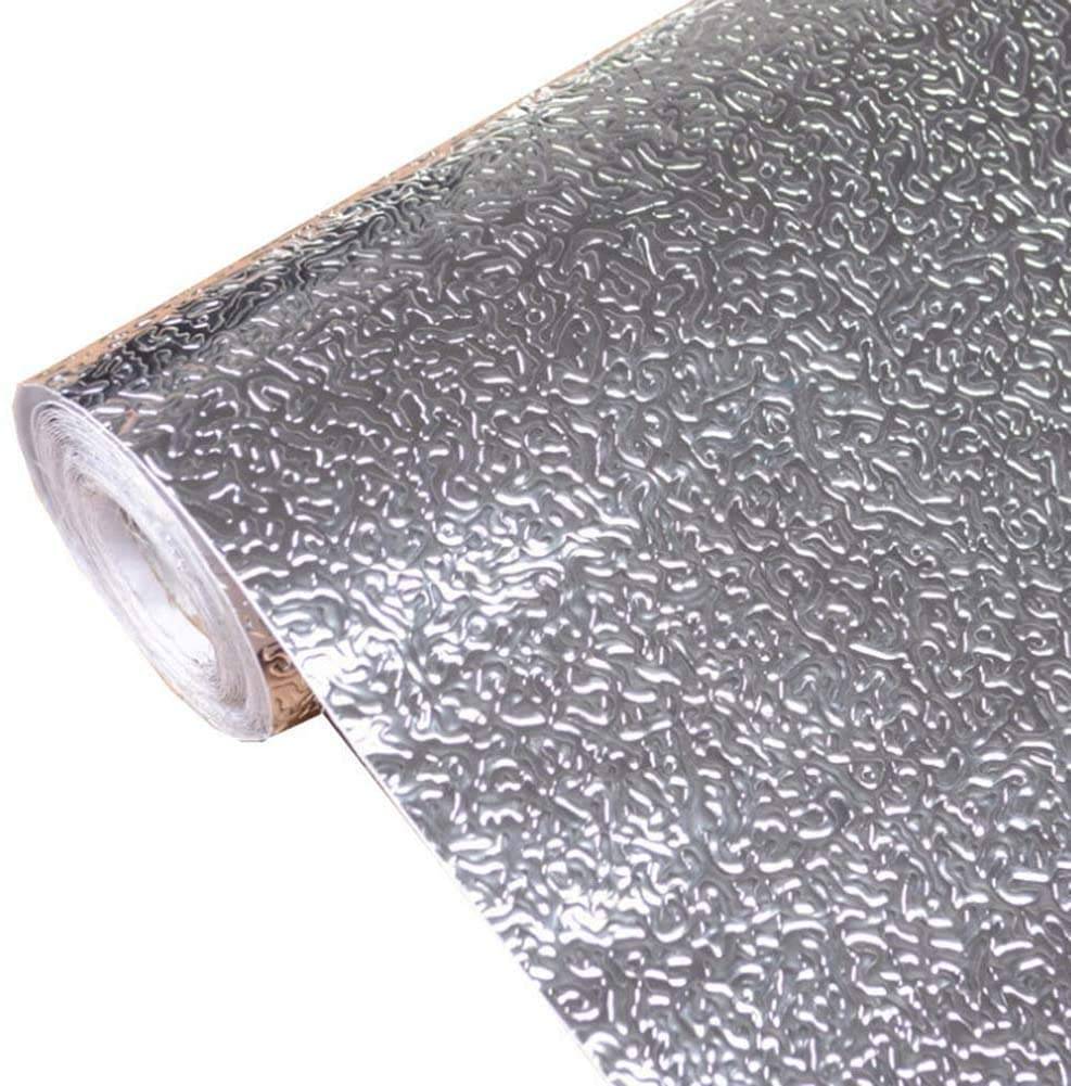     			ZAPPYPOP Silver Textured Wallpaper for Wall | Self Adhesive Wallpaper Sticker | Kitchen Wallpaper Waterproof | Oil Proof & Heat Resistant Wall Paper Water Proof | Home Decoration Material(Pack of 1)