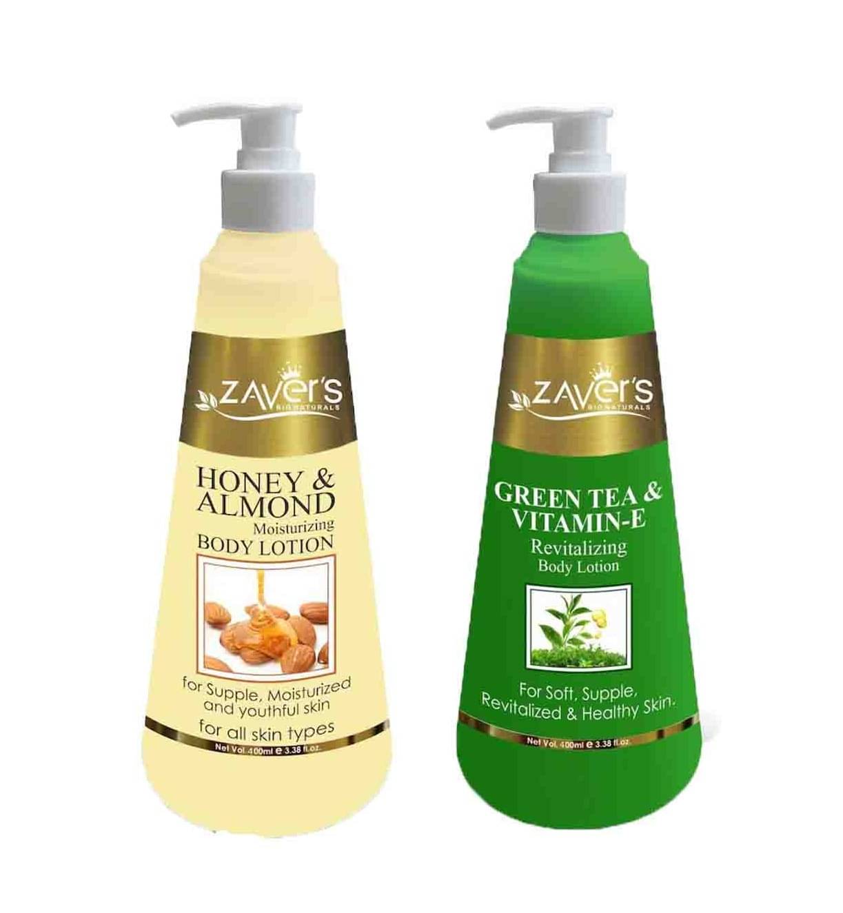     			Zavers Honey Almond And Green Tea Vitamin E Moisturizing Body Lotion 400ml Each (Pack of 2)