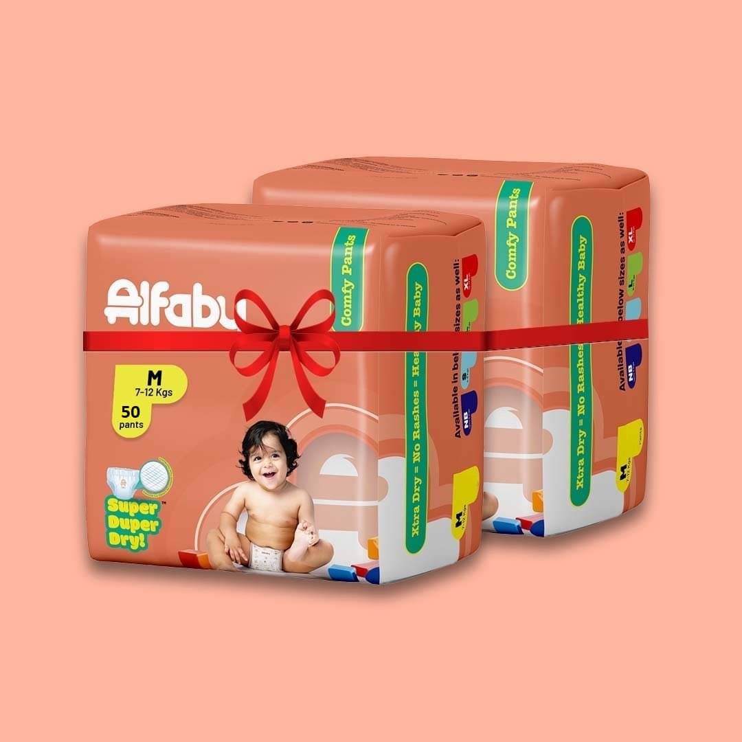     			ALFABY M Disposable Diapers ( Pack of 2 )