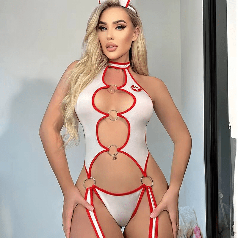     			ATIMUNA White Polyester Women Baby Doll Dress With Panty