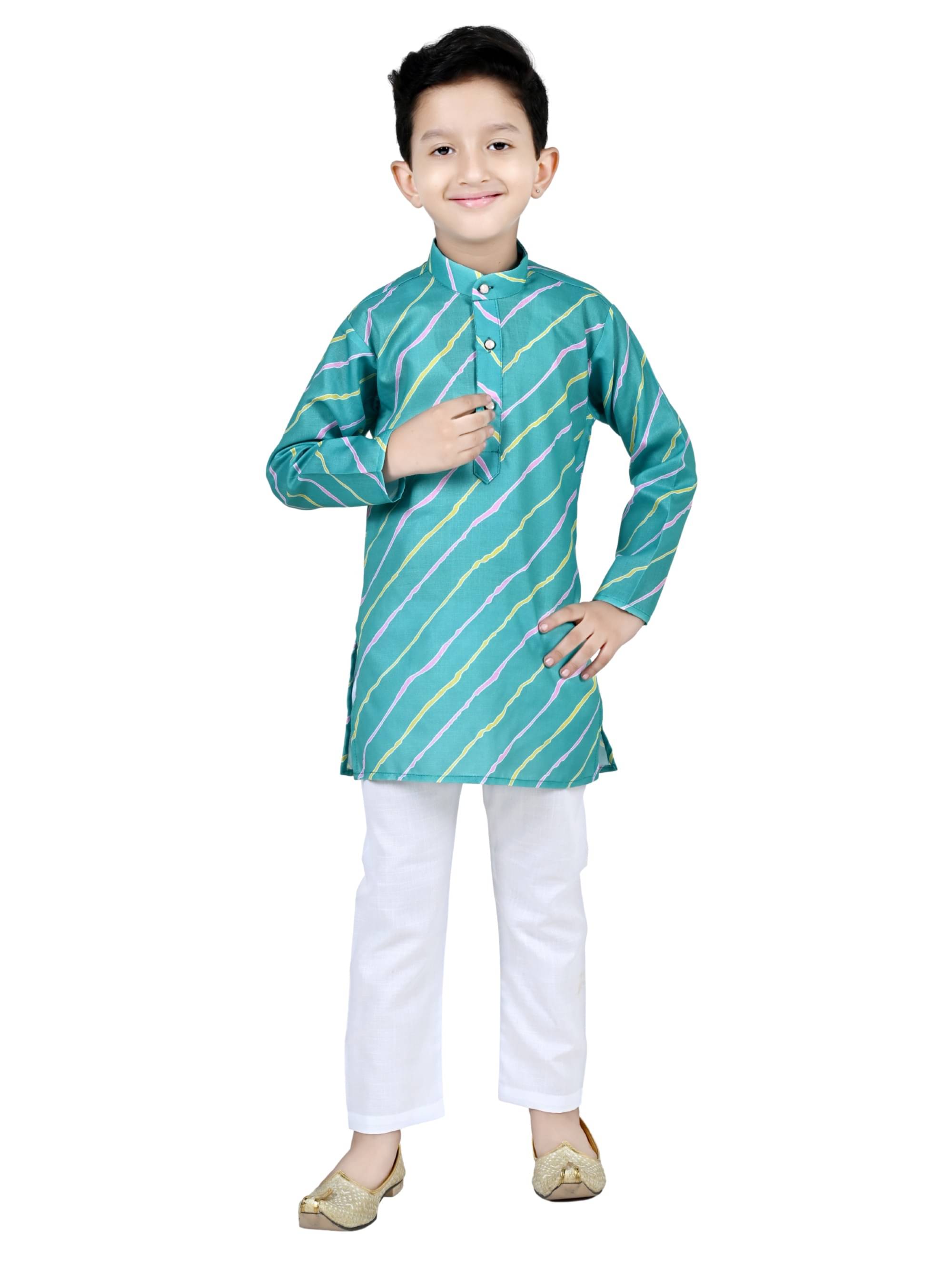 Arshia Fashions Boys Cotton Blend Green Kurta Pyjama Set ( Pack of 1 ) Arshia Fashions Boys Cotton Blend Green Kurta Pyjama Set ( Pack of 1 )