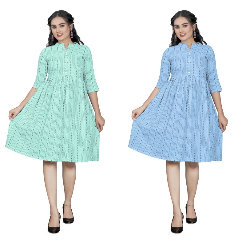     			BONISTA FASHION FOR ALL Women Cotton Striped A-line Kurti ( Multicoloured )