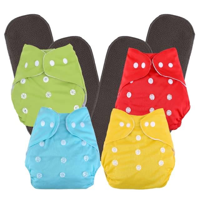     			BUYBIRD Reusable Cloth Nappy With Insert ( Pack of 4 )