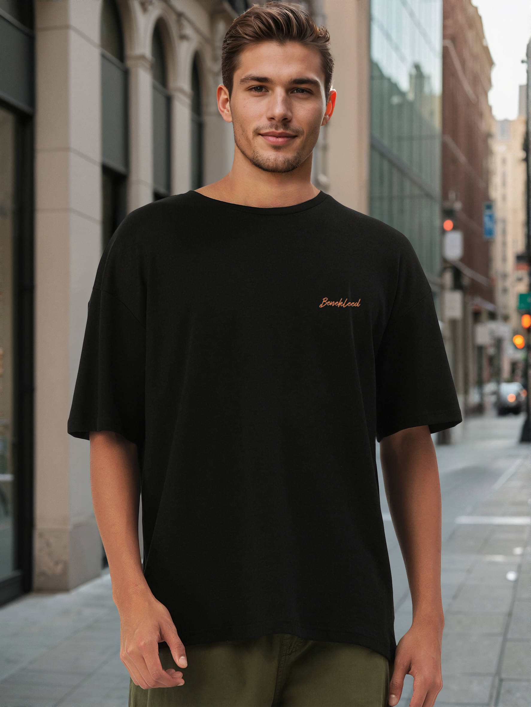 Bene Kleed Men 100% Cotton Oversized Fit Printed T-Shirt ( Black ) Bene Kleed Men 100% Cotton Oversized Fit Printed T-Shirt ( Black )