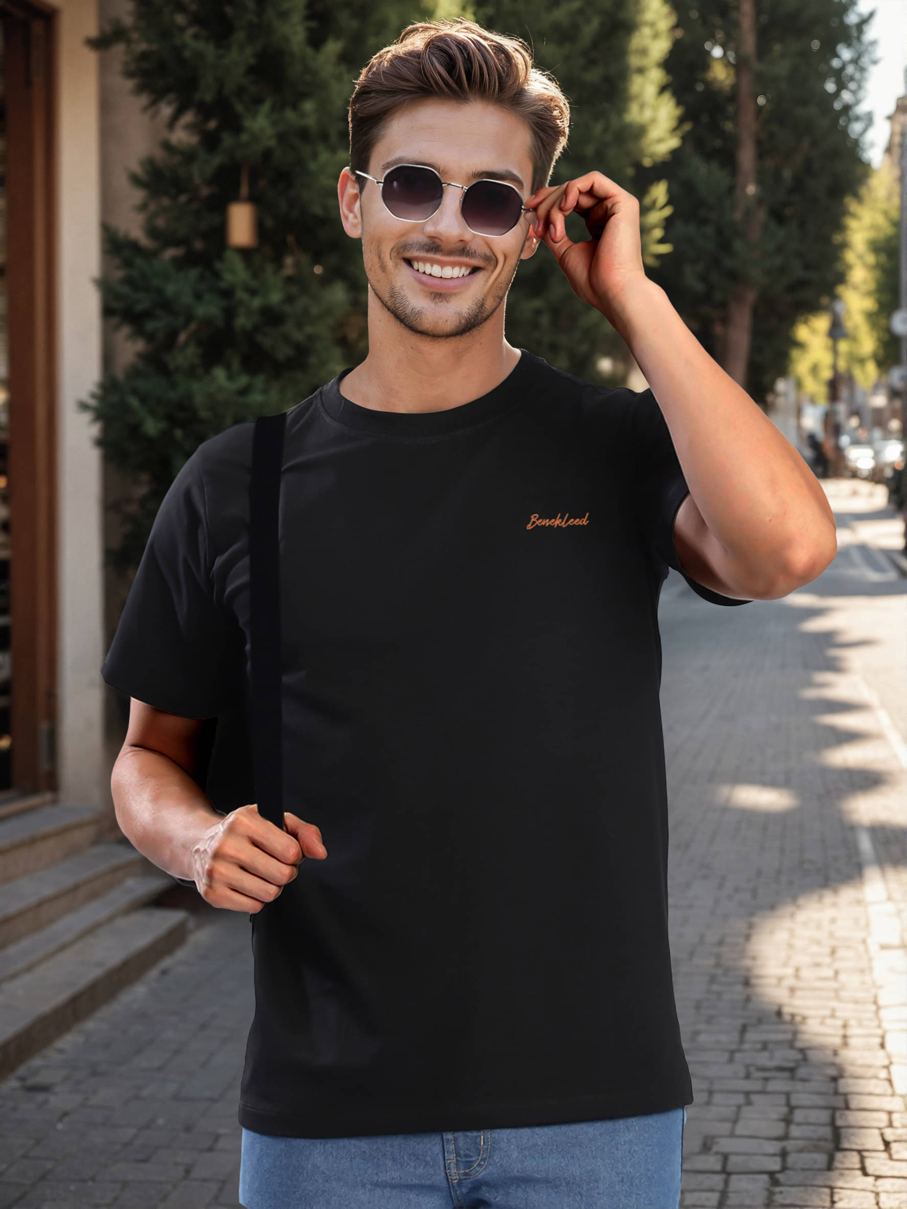 Bene Kleed Men 100% Cotton Regular Fit Printed T-Shirt ( Black ) Bene Kleed Men 100% Cotton Regular Fit Printed T-Shirt ( Black )