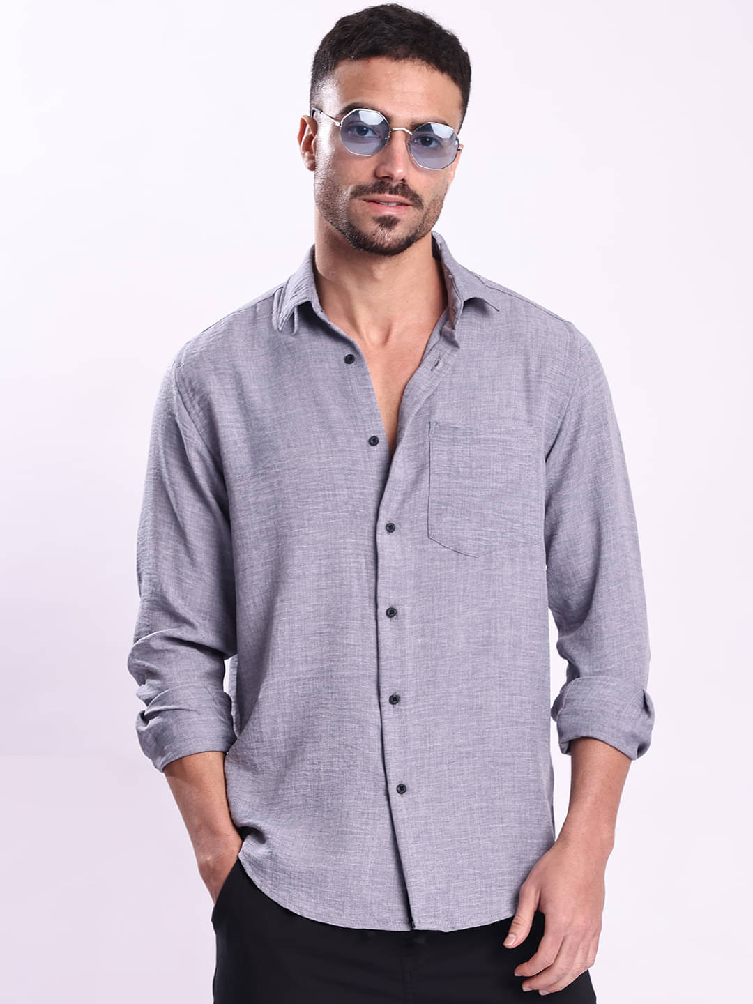     			Bene Kleed Polyester Regular Fit Checks Full Sleeves Men's Casual Shirt - Blue ( Pack of 1 )
