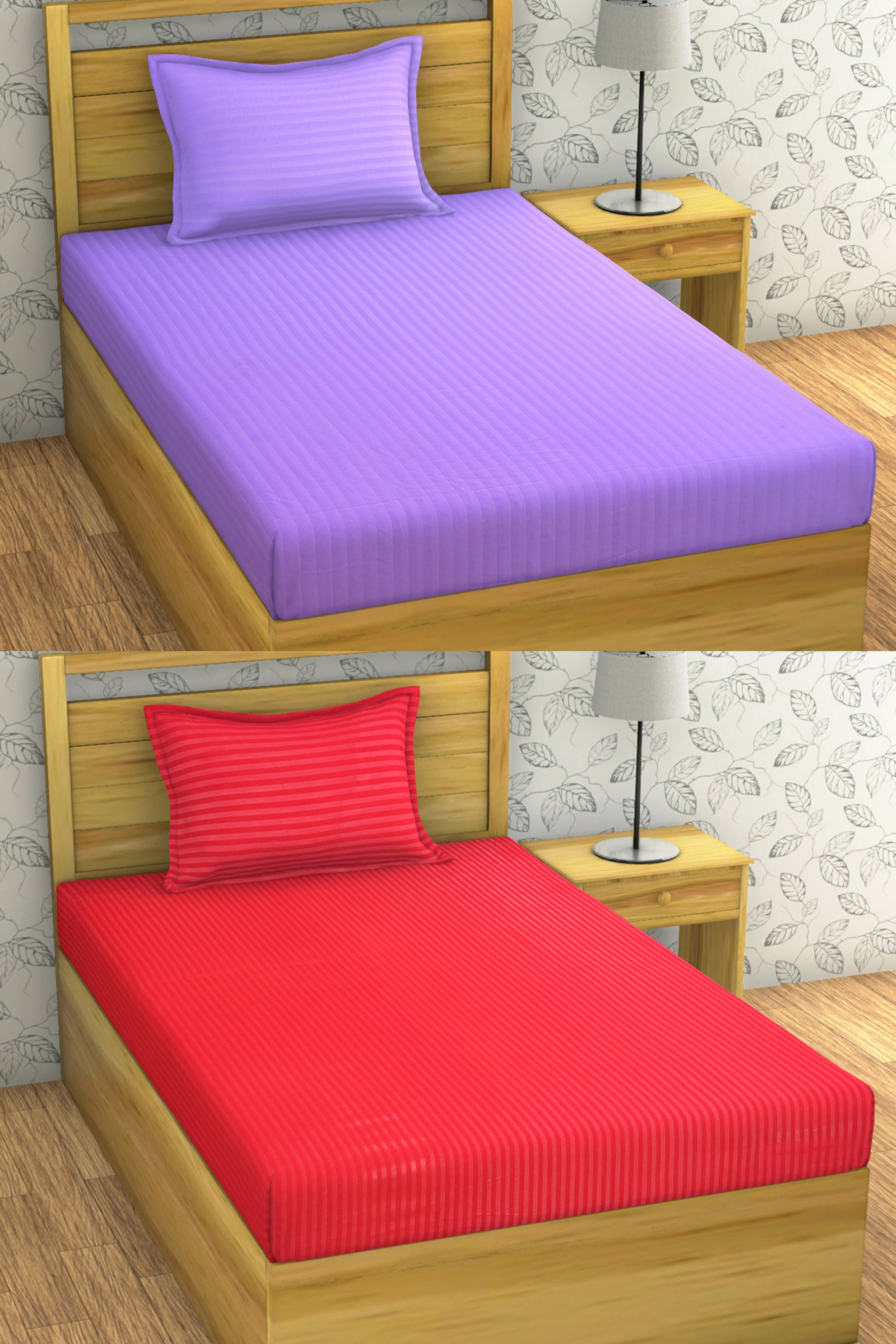     			Bromwick Microfiber 1 Single Bedsheet with 1 Pillow Cover ( Multicolor )