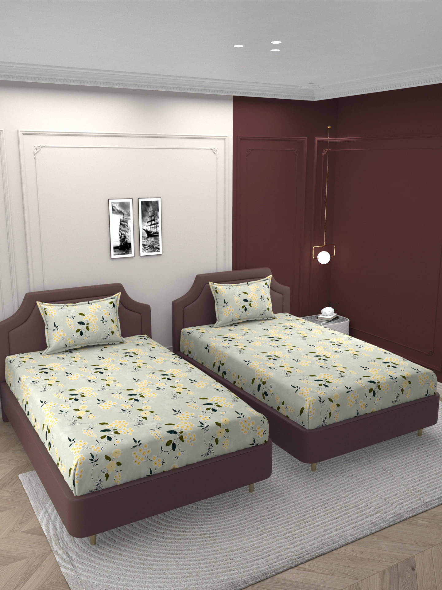     			Bromwick Microfiber 1 Single Bedsheet with 1 Pillow Cover ( Multicolor )