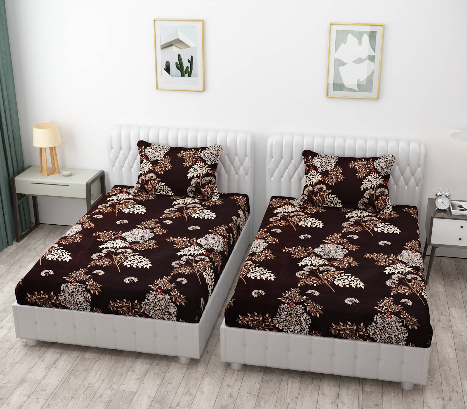     			Bromwick Microfiber 1 Single Bedsheet with 1 Pillow Cover ( Multicolor )