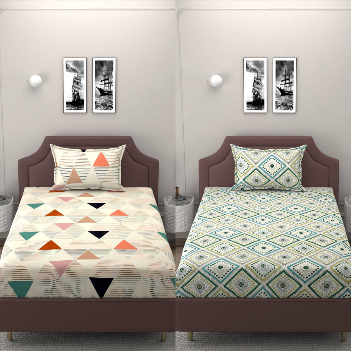     			Bromwick Microfiber 1 Single Bedsheet with 1 Pillow Cover ( Green )